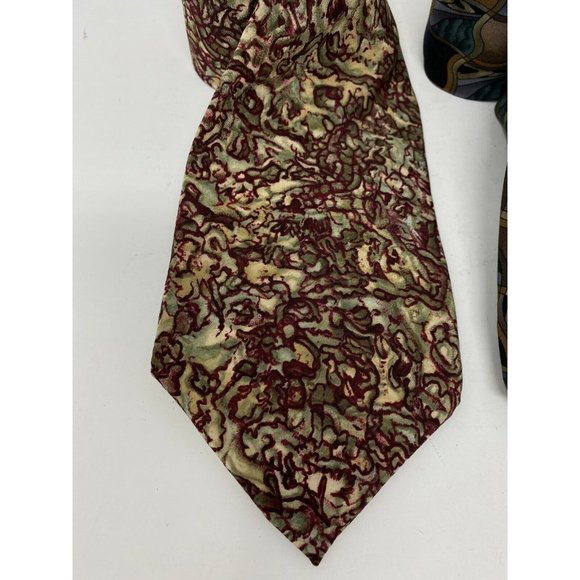 Lot of 2 Cocktail Colors Mens Silk Ties Martini & Scotch Abstract Geometric - Picture 2 of 6